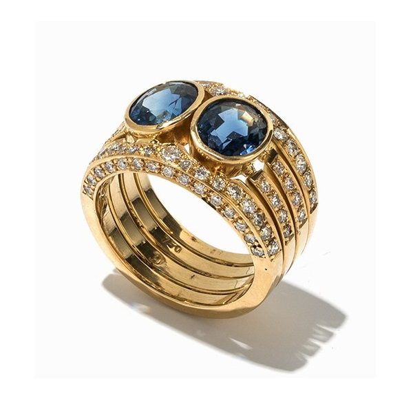 Cluster-Ring mit 80 Diamanten und 2 Saphiren