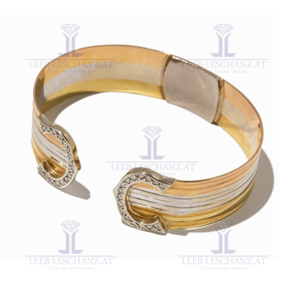 Diamant besetzter Tricolor Armreif