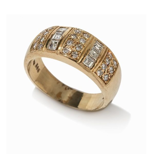 Eleganter Diamantring, 14 Karat Gelbgold