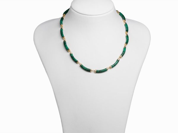 Gold Demi-Parure mit Malachiten Collier