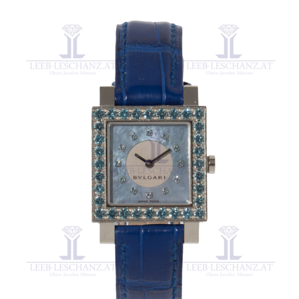 Bulgari Quadrato Damenuhr mit Topasen, Ref. SQ 27 SLD