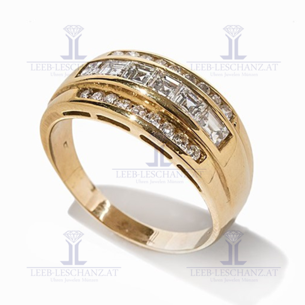 Eleganter Diamantring, 18 Karat Gelbgold