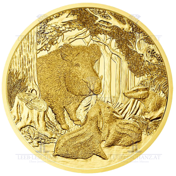 Österreich 100 Euro Gold, 2014, Das Wildschwein – Bild 2
