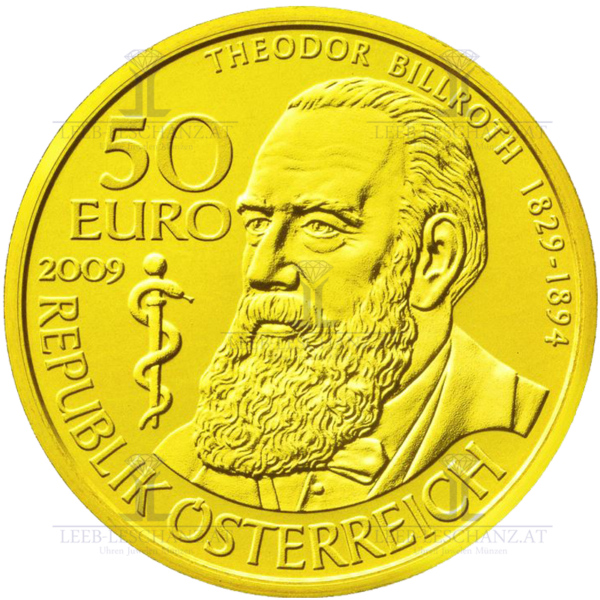 Österreich 50 Euro Gold, 2009, Theodor Billroth
