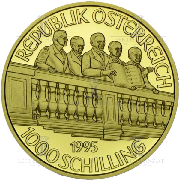 Österreich 1000 ATS Schilling Gold, 1995, Zweite Republik Österreich – Bild 2