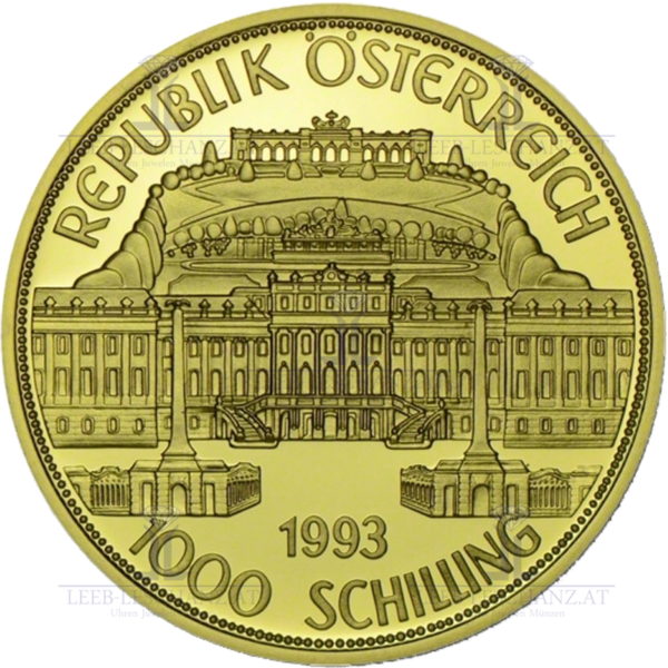 Österreich 1000 Schilling, Gold 1993 Maria Theresia – Bild 2