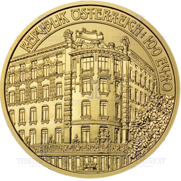Österreich 100 Euro Gold, 2007, Linke Wienzeile Nr.38