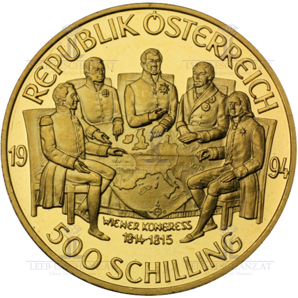 Österreich 500 Schilling, 1994, Wiener Kongress