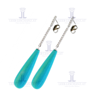 Diamantohrringe mit Türkis Pendel LG299