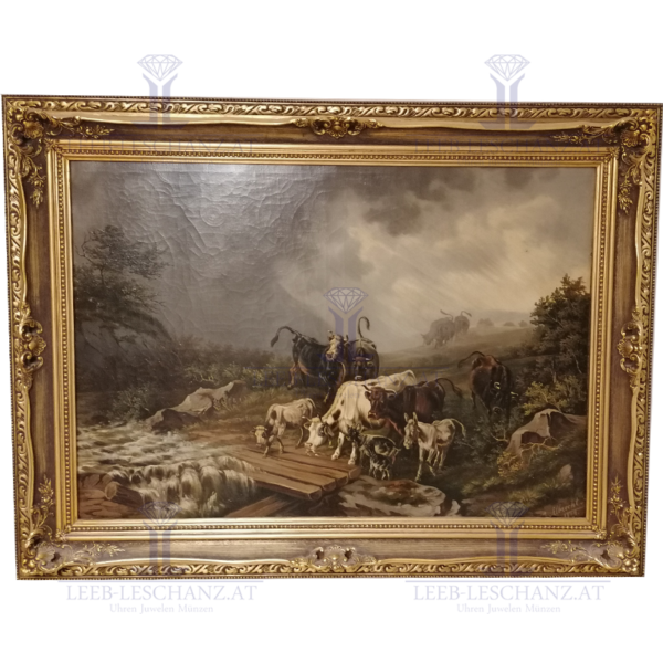 Josef Albrecht "Vieh auf Waldlichtung bei der Trenke"