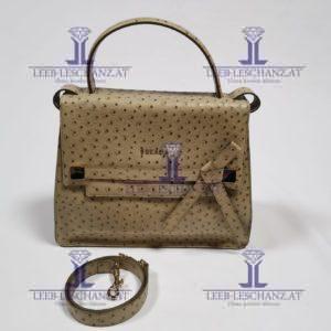 Escada Leather Bag Ostrich Sand Color