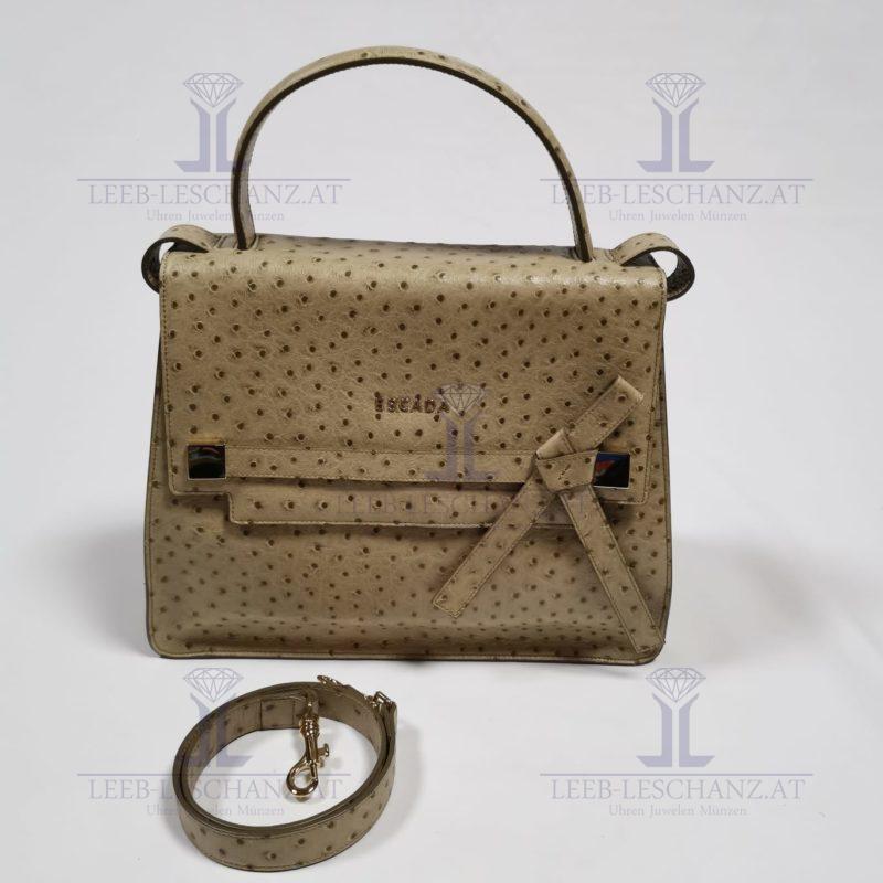 Escada Leather Bag Ostrich Sand Color
