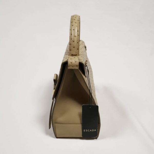 Escada Leather Bag Ostrich Sand Color