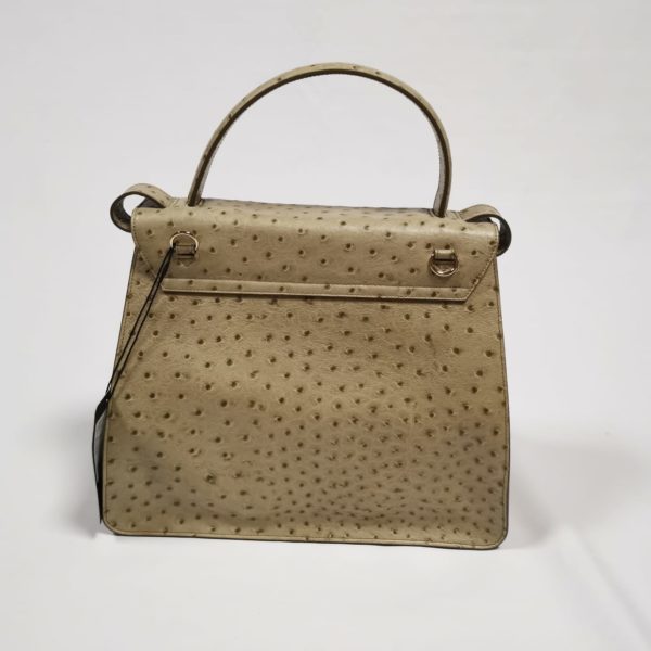 Escada Leather Bag Ostrich Sand Color