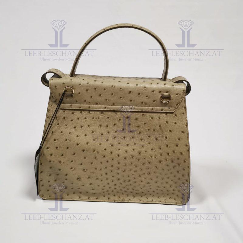 Escada Leather Bag Ostrich Sand Color