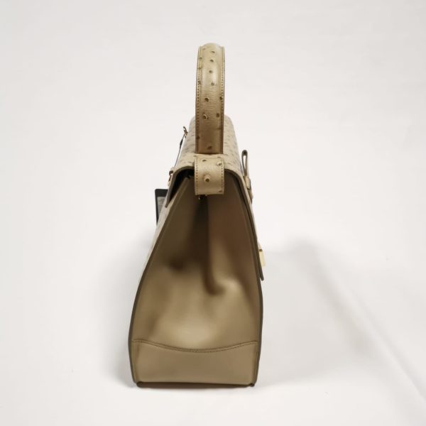 Escada Leather Bag Ostrich Sand Color