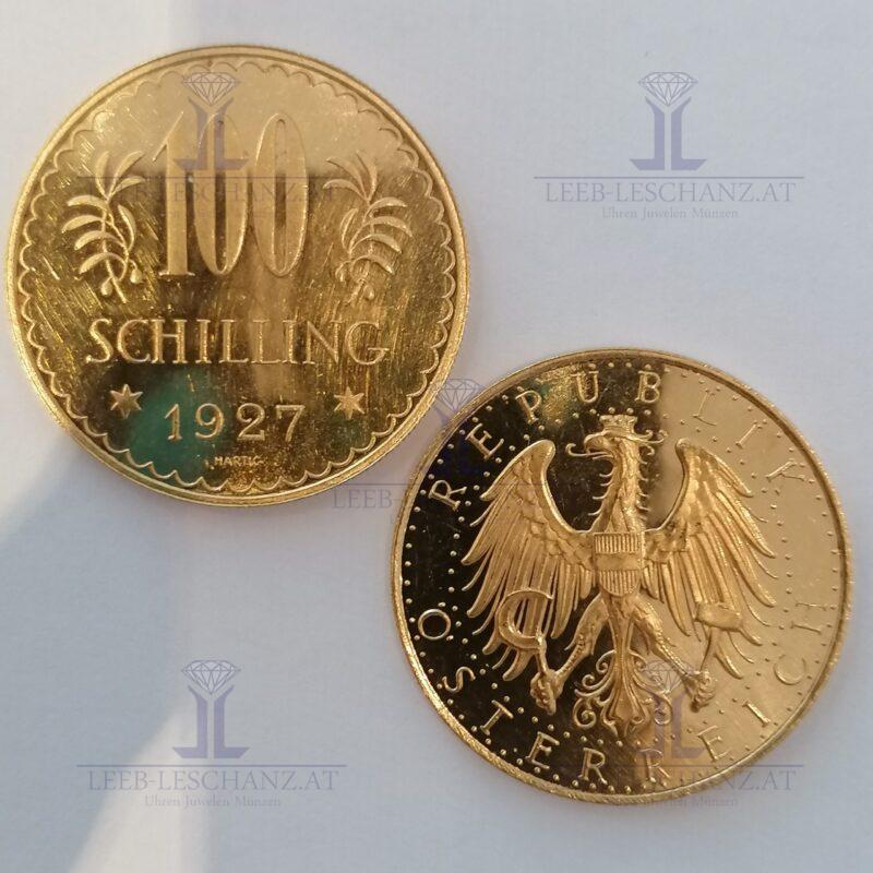 100 Schilling Gold 900/000 1927 – Bild 3