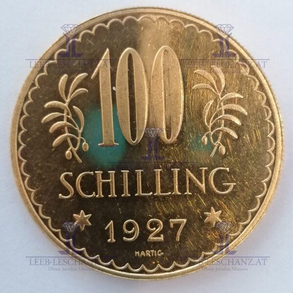 100 Schilling Gold 900/000 1927 – Bild 2